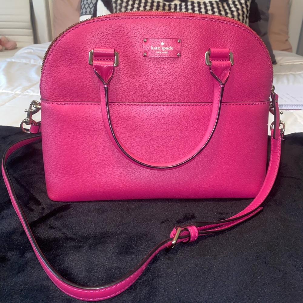 Kate Spade medium sized dome satchel bag in hot pink